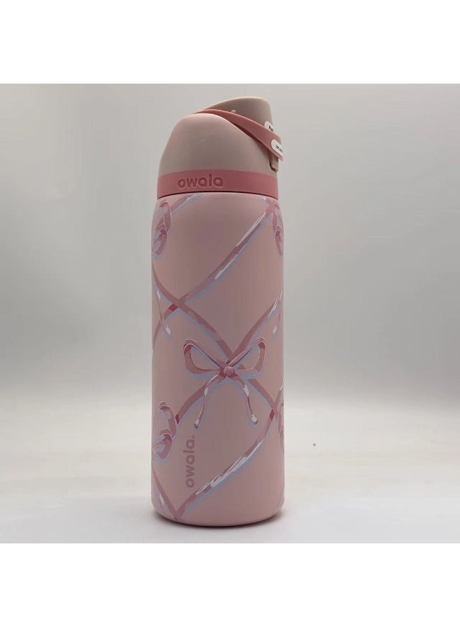 （Sugar Plum Fairy 32OZ）FreeSip Insulated Stainless Steel Water Bottle with Straw for Sports, Travel, and School BPA-Free Sports Water Bottle - view 4